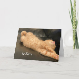 Be Fierce Card Orange Ginger Tiger Kitten Niedlich Karte
