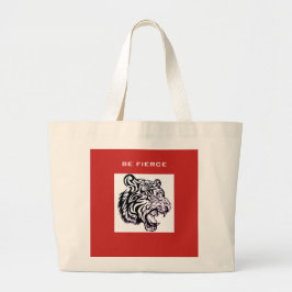 BE FIERCE TIGER TOTE BAG JUMBO STOFFBEUTEL