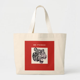BE FIERCE TIGER TOTE BAG JUMBO STOFFBEUTEL