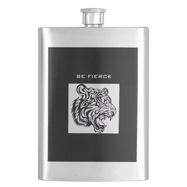 BE FIERCE TRIBAL TIGER Classic Flask Flachmann (Vorderseite)