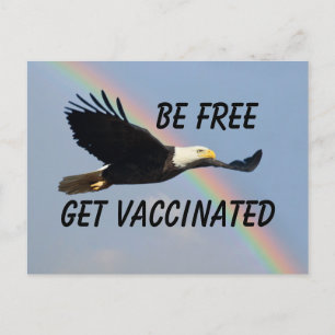 Be Free Get Vaccated Flying American Bald Eagle Postkarte