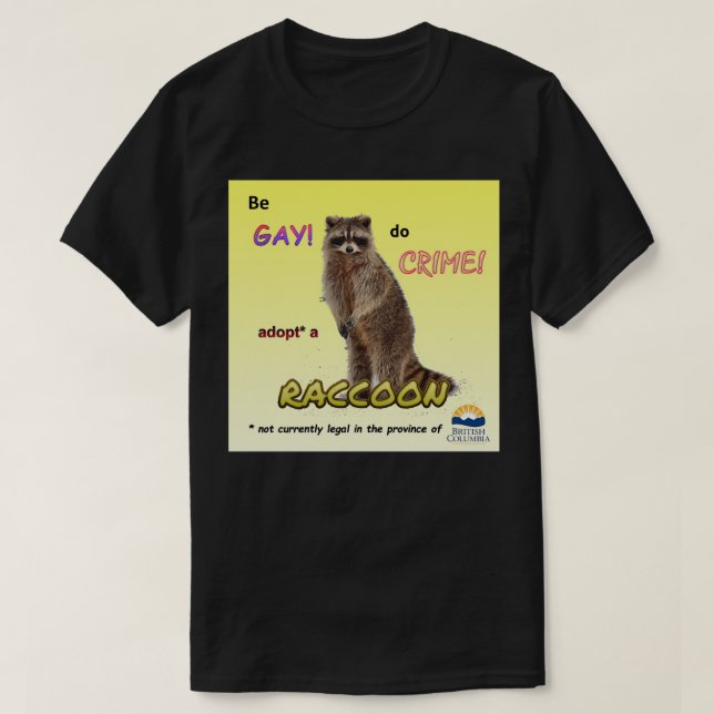 Be Gay Do Crime Adoptiere einen Waschbär T-Shirt (Design vorne)