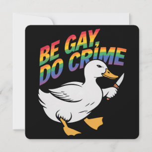 Be Gay Do Crime Funny Gose Regenbogen Pride LGBTQ Einladung