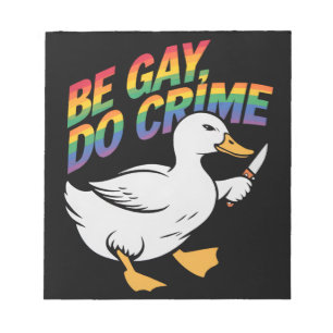 Be Gay Do Crime Funny Gose Regenbogen Pride LGBTQ Notizblock