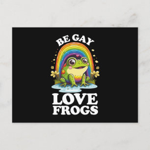 Be Gay Liebe Frogs Funny LGBTQ Pride Rainbow Retro Postkarte
