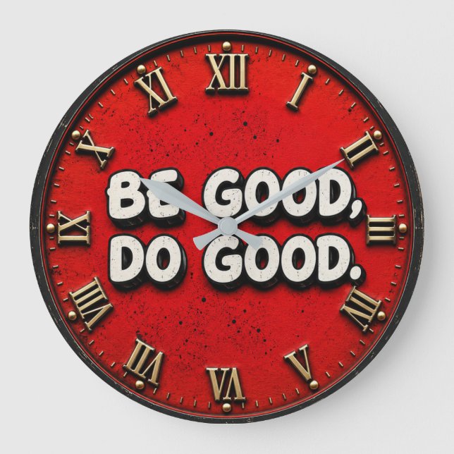 Be Good Do Good Inspirational Große Wanduhr (Vorderseite)