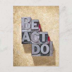 Be, handeln, tun postkarte