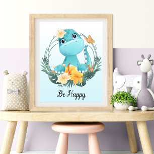 Be Happy Animal Kinderzimmer Wall Art Fotodruck