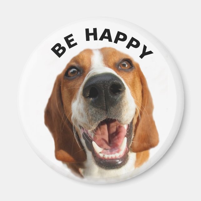 Be Happy Beagle Magnet (Vorne)