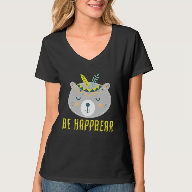 Be Happy Bear T-Shirt (Vorderseite)