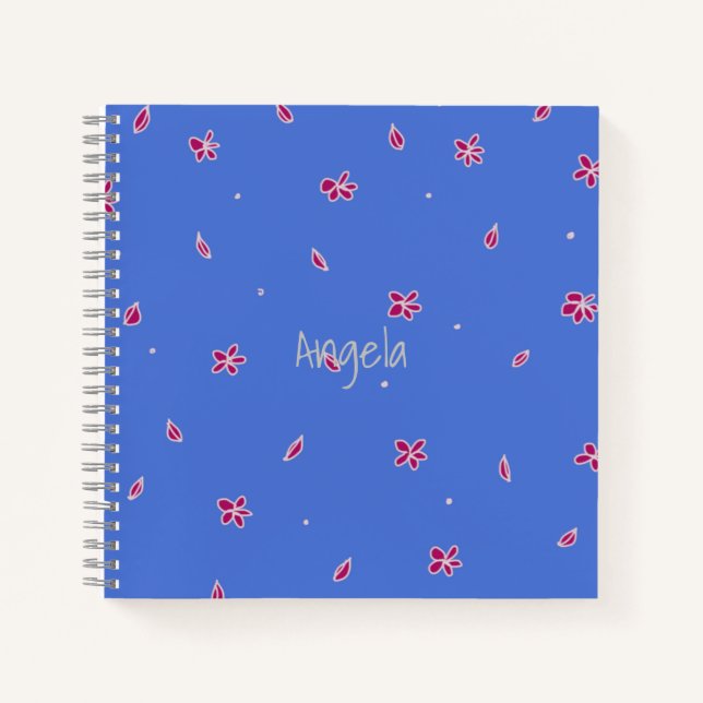 Be Happy Blue Notebook individuell anpassbar Notizbuch (Vorderseite)