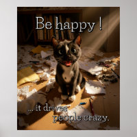 Be Happy Cat - Paper Mess Edition