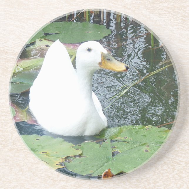 Be Happy Duck Sandstein Untersetzer (Vorne)