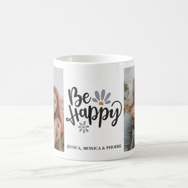 "Be Happy" Foto Tasse (Mittel)