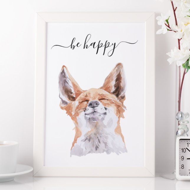Be Happy Fox Kinderzimmer Child Woodland Poster (Von Creator hochgeladen)