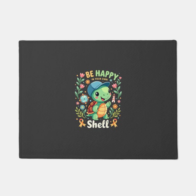 Be Happy In Your Own Shell Turtle Autism Awareness Fußmatte (Vorderseite)