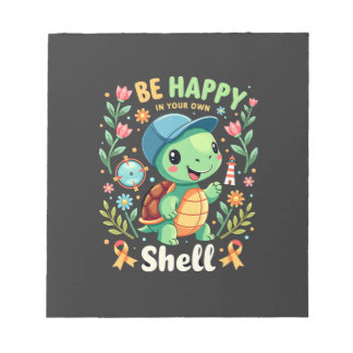 Be Happy In Your Own Shell Turtle Autism Awareness Notizblock
