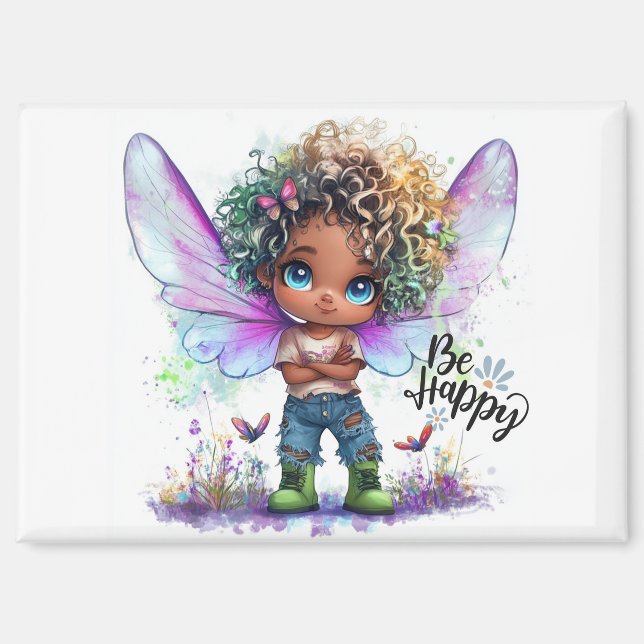 Be Happy Lil Fairy Magnet (Vorderseite)