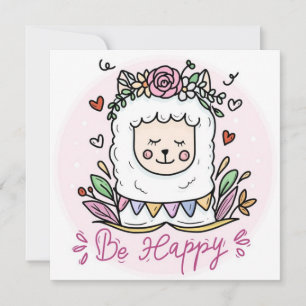 Be Happy Llama Feiertagskarte