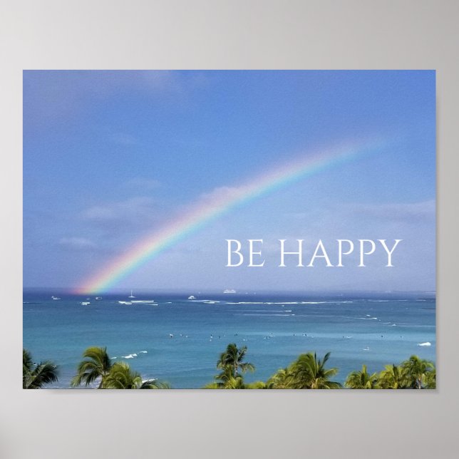 Be Happy Rainbow Poster (Vorne)