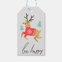 Be Happy Reindeer Geschenkanhänger