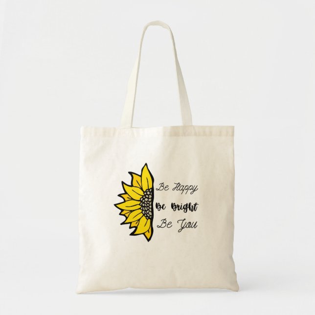 Be Happy Sunflower Tragetasche (Vorne)