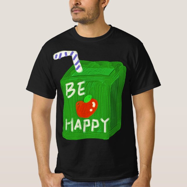 Be Happy With Apple Design T-shirts By Will Power (Vorderseite)