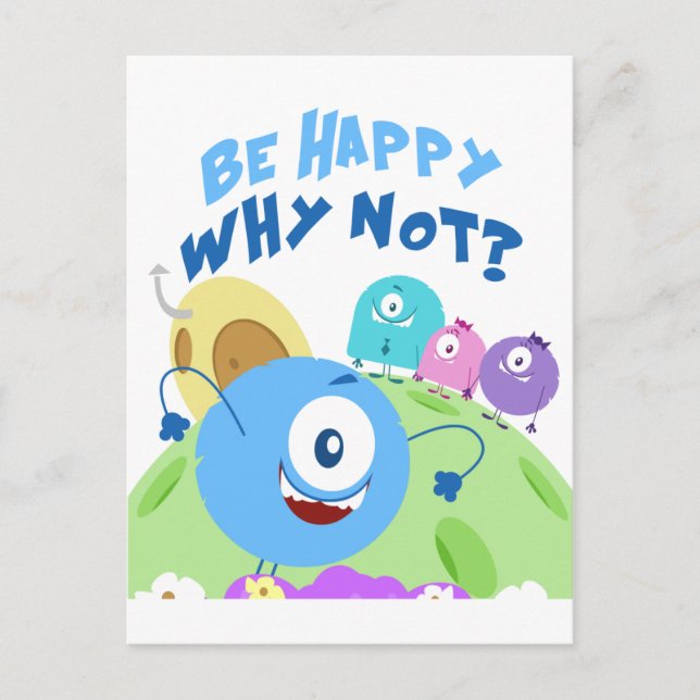 Be Happy Yum Yum Postkarte (Vorderseite)