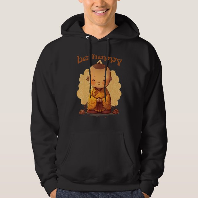 Be Happy  Zen Little Baby Buddha  Mandala Hoodie (Vorderseite)
