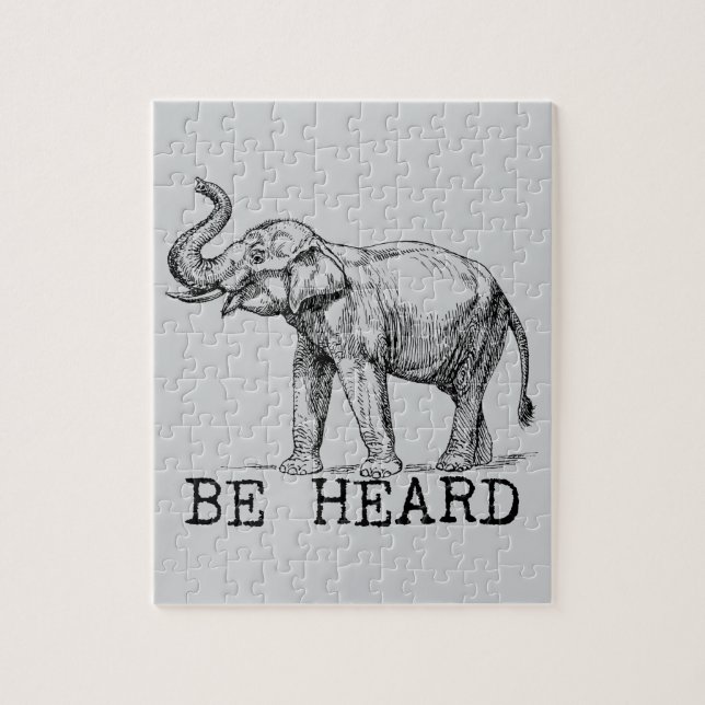 Be Heard Cute Elephant Puzzle (Vertikal)