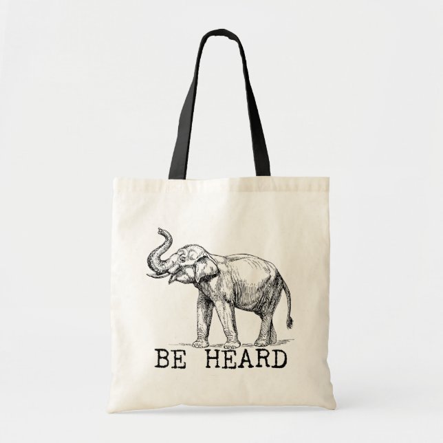 Be Heard Cute Elephant Tragetasche (Vorne)