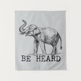 Be Heard Cute Elephant Wandteppich