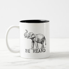 Be Heard Cute Elephant Zweifarbige Tasse