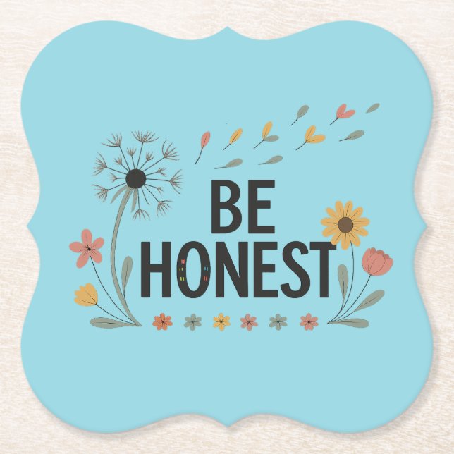 Be Honest Floral Coasters Pink Yellow Green Flower Untersetzer (Vorderseite)
