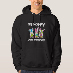 Be Hoppy Gnome Matter Frühjahr Ostern Bunny Puff W Hoodie