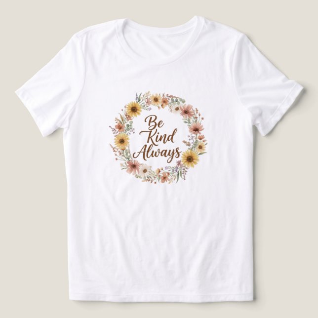 Be Kind Always Boho Floral Women’s T-Shirt Tri-Blend Shirt (Design Vorderseite)