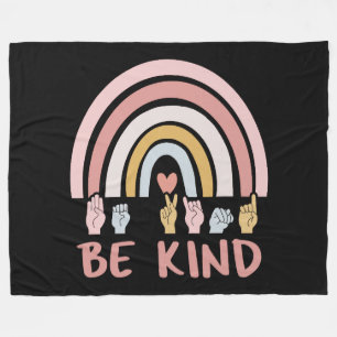 Be Kind ASL III - Amerikanische Gebärdensprache Fleecedecke