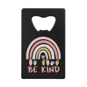 Be Kind ASL III - Amerikanische Gebärdensprache Geldbeutel Flaschenöffner