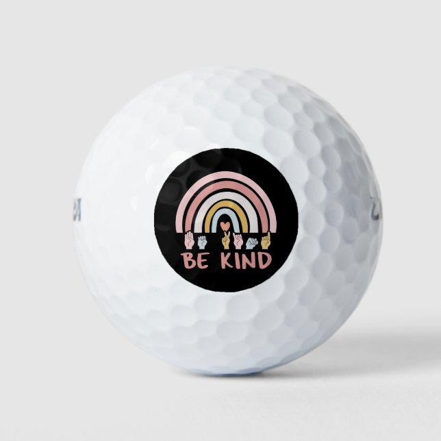 Be Kind ASL III - Amerikanische Gebärdensprache Golfball (Vorderseite)