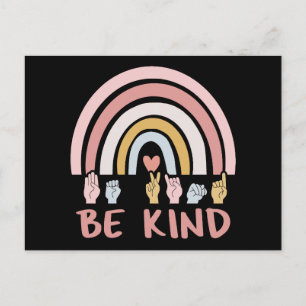 Be Kind ASL III - Amerikanische Gebärdensprache Postkarte