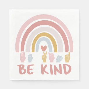 Be Kind ASL III - Amerikanische Gebärdensprache Serviette