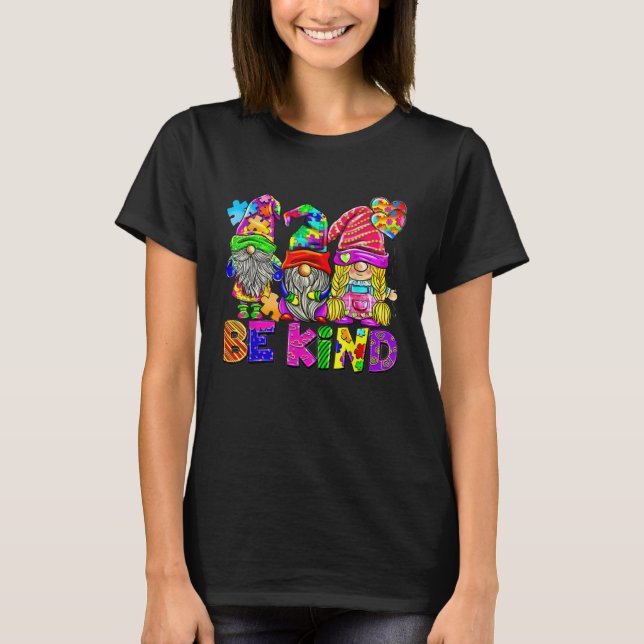 Be Kind Autism Awareness Gnomes Fighter Puzzle Kid T-Shirt (Vorderseite)