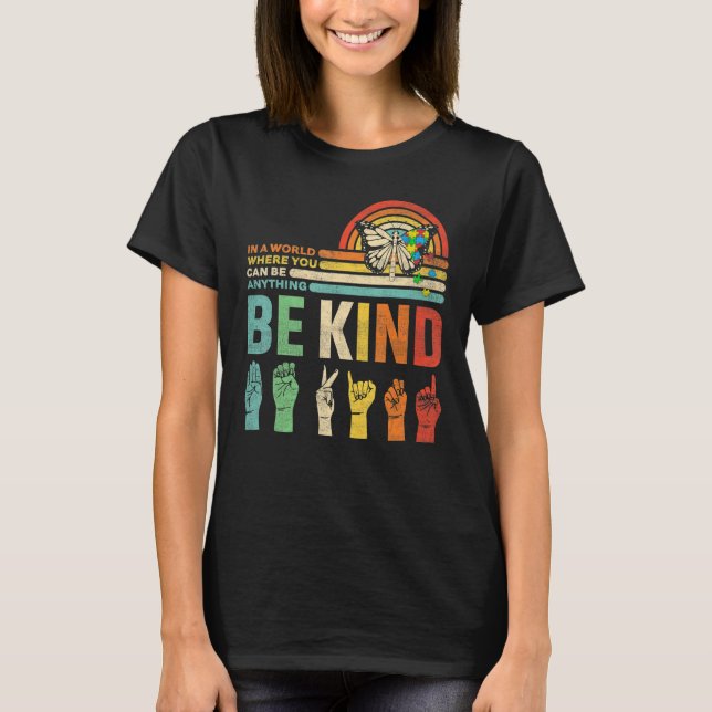 Be Kind Autism Awareness Mom Dad Grandma Teacher K T-Shirt (Vorderseite)