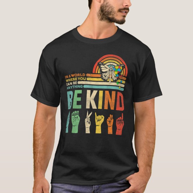 Be Kind Autism Awareness Mom Dad Grandma Teacher K T-Shirt (Vorderseite)