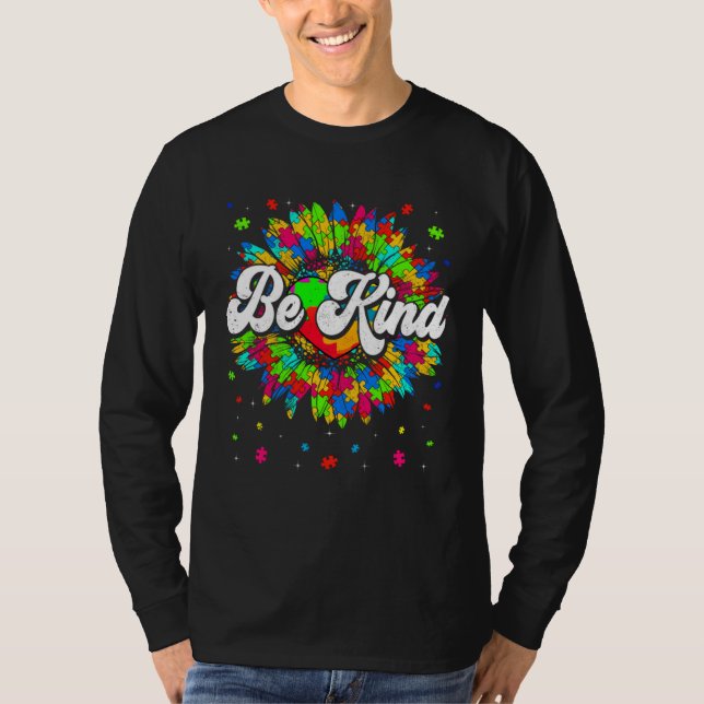 Be Kind Autism Awareness Month Cute Gnomes Men Wom T-Shirt (Vorderseite)