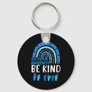 Be Kind Autism Awareness Rainbow Trendy Women Girl Schlüsselanhänger