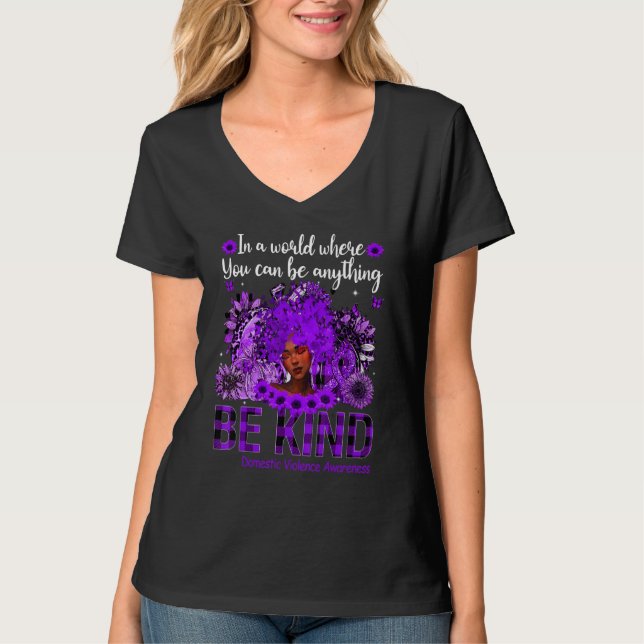 Be Kind Black Women Afro African Domestic Violence T-Shirt (Vorderseite)
