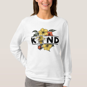 BE KIND Bumble Bee & Floral   Positive Meldung T-Shirt