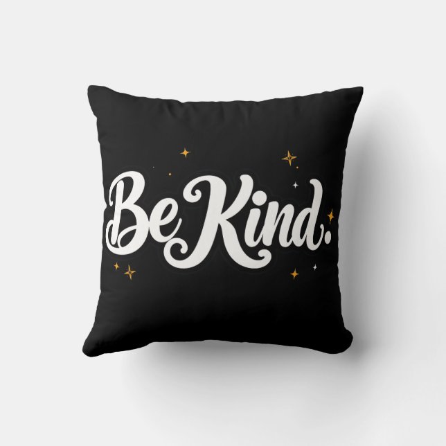 "Be Kind" Calligraphy Tee - Minimalist Black T-shi Kissen (Rückseite)