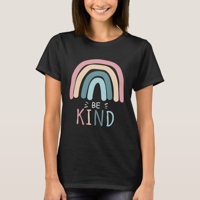 Be Kind Cute Graphic Boho Rainbow Womens Kids Girl T-Shirt (Vorderseite)